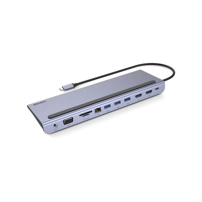 Unitek Hub USB 11 w 1, USB-C, RJ45, MST, 100W PD
