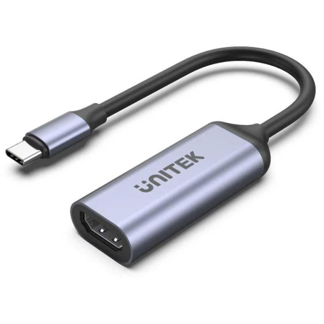 Unitek Adapter USB-C na HDMI 2.1 (8K 60Hz) szary 15cm V1416B Unitek Adapter USB-C na HDMI 2.1 (8K 60Hz) szary 15cm V1416B