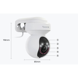 Kamera IP Reolink E Series E540 PTZ 5MP Wi-Fi LED biała