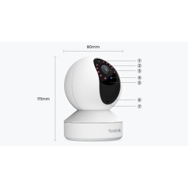 Kamera IP Reolink E340 wewnętrzna obrotowa 5MPx WiFi biała