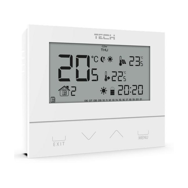 Przewodowy dwustanowy regulator pokojowy biały ST-292v3 Tech sterowniki