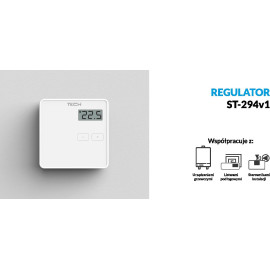 Przewodowy dwustanowy regulator pokojowy biały ST-294v1 Tech sterowniki