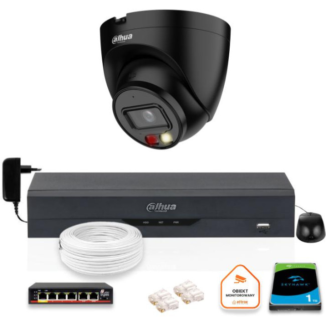 ZESTAW Kamera IP Dahua 4mpx IPC-HDW1439V-A-IL-BLACK + DYSK 1TB ZESTAW Kamera IP Dahua 4mpx IPC-HDW1439V-A-IL-BLACK + DYSK 1TB