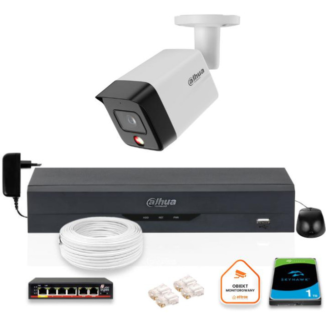 ZESTAW Kamera IP Dahua 8mpx PC-HFW1839TC-A-IL-0280B-S6 + DYSK 1TB ZESTAW Kamera IP Dahua 8mpx PC-HFW1839TC-A-IL-0280B-S6 + DYSK 1TB