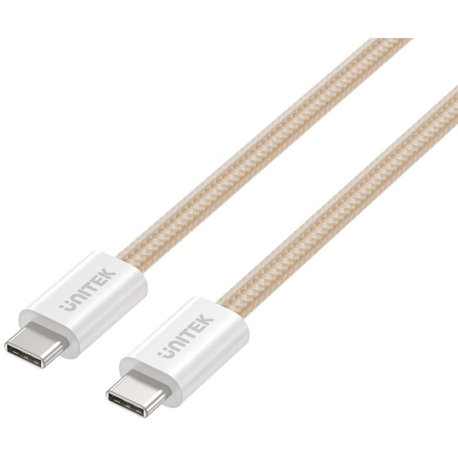 Kabel zwijany magnetycznie Unitek USB C PD 100W beżowy 1m Kabel zwijany magnetycznie Unitek USB C PD 100W beżowy 1m