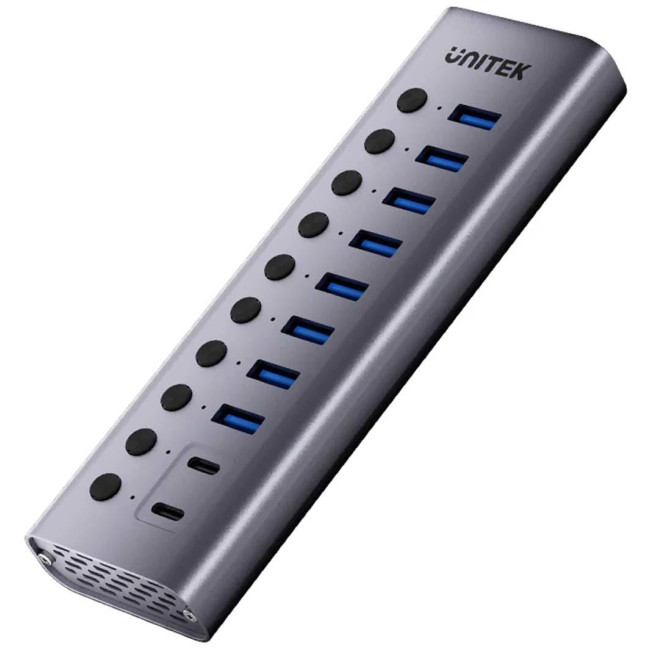 Unitek Hub USB C/USB A 10w1 5Gbps z włącznikami portów Unitek Hub USB C/USB A 10w1 5Gbps z włącznikami portów