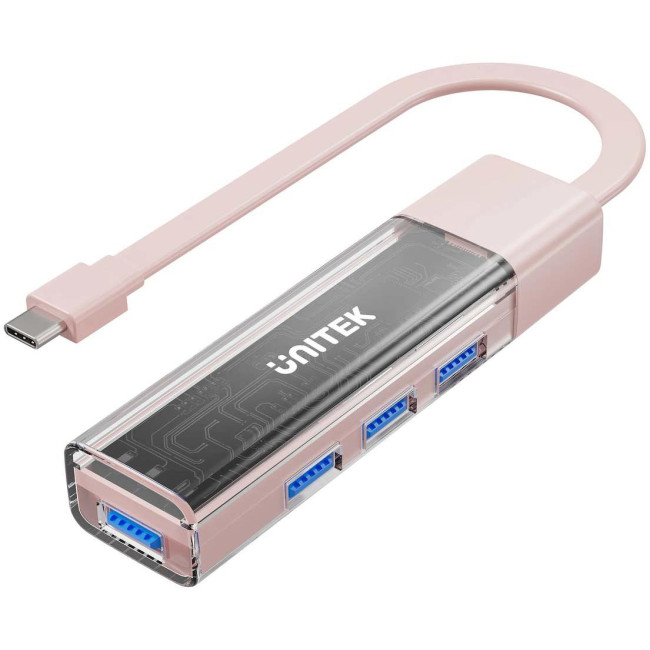 Unitek Hub dwukierunkowy USB C/USB A 5Gbps różowy Unitek Hub dwukierunkowy USB C/USB A 5Gbps różowy