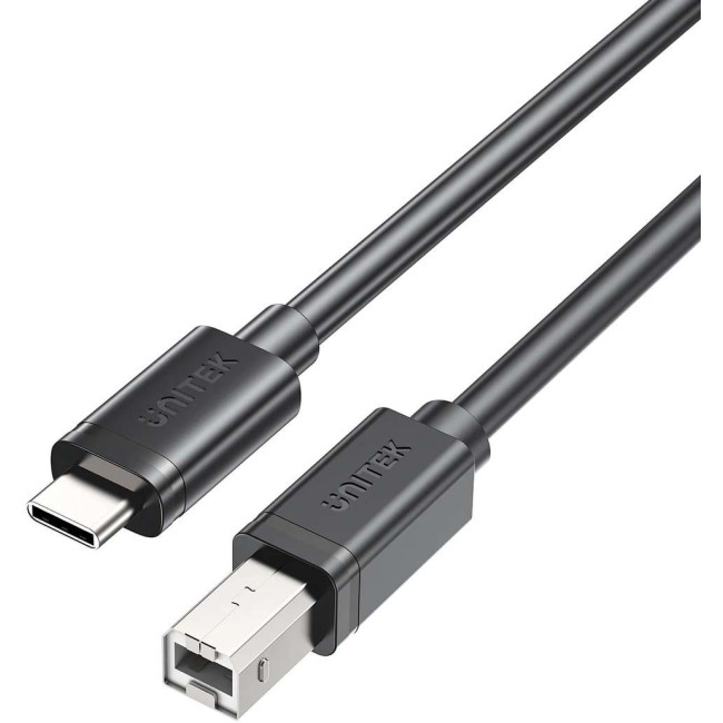 Kabel do drukarki Unitek USB-C na USB B 2.0 czarny 1m Kabel do drukarki Unitek USB-C na USB B 2.0 czarny 1m