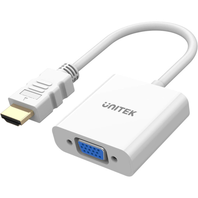 Unitek Adapter HDMI na VGA, FullHD 60Hz, biały Unitek Adapter HDMI na VGA, FullHD 60Hz, biały