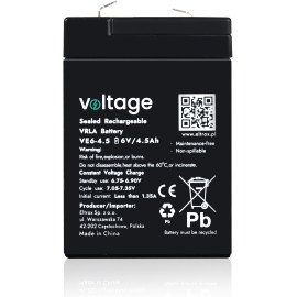 Akumulator AGM Voltage 6V 4,5Ah VE6-4.5 (Żywotność 6-9 lat)
