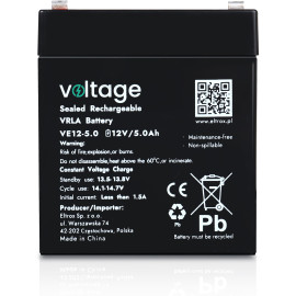 Akumulator AGM Voltage 12V 5Ah VE12-5.0 (Żywotność 6-9 lat)