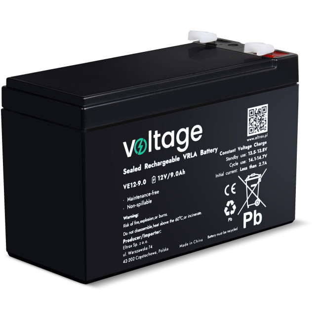 Akumulator AGM Voltage 12V 9Ah VE12-9.0 (Żywotność 6-9 lat) Akumulator AGM Voltage 12V 9Ah VE12-9.0 (Żywotność 6-9 lat)