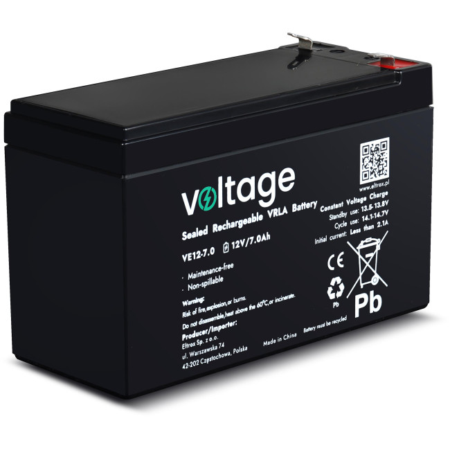 Akumulator AGM Voltage 12V 7Ah VE12-7.0 (Żywotność 6-9 lat) Akumulator AGM Voltage 12V 7Ah VE12-7.0 (Żywotność 6-9 lat)