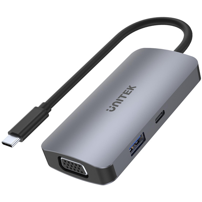 Unitek D1051A Hub USB-C 1xUSB 3.1 Gen1 VGA 2xHDMI PD MST Unitek D1051A Hub USB-C 1xUSB 3.1 Gen1 VGA 2xHDMI PD MST