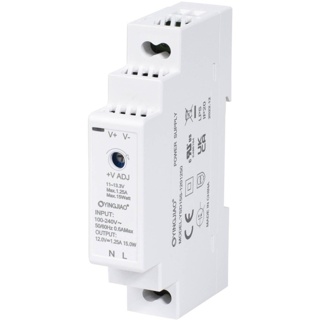 ZASILACZ IMPULSOWY NA SZYNĘ DIN YINGJIAO YSD15S-1201250 12V/15W/1.25A ZASILACZ IMPULSOWY NA SZYNĘ DIN YINGJIAO YSD15S-1201250 12V/15W/1.25A