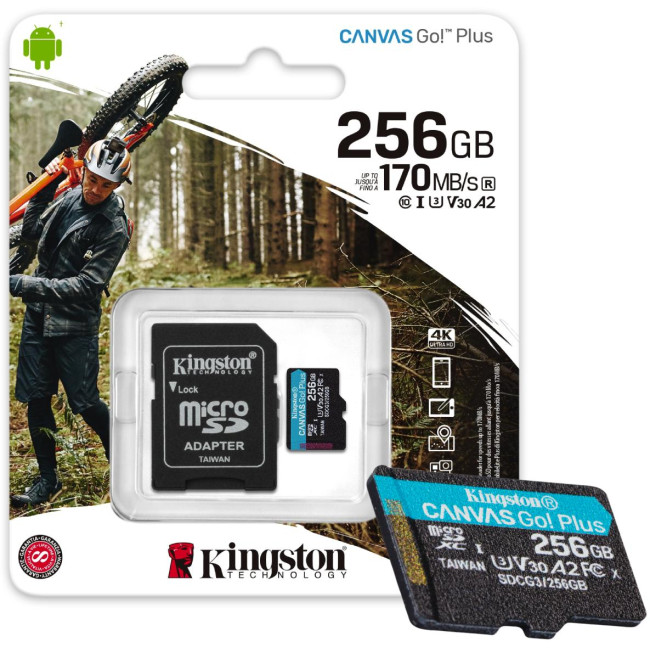 Karta pamięci microSD Kingston Canvas Go Plus microSDXC C10 UHS-I 256GB Karta pamięci microSD Kingston Canvas Go Plus microSDXC C10 UHS-I 256GB