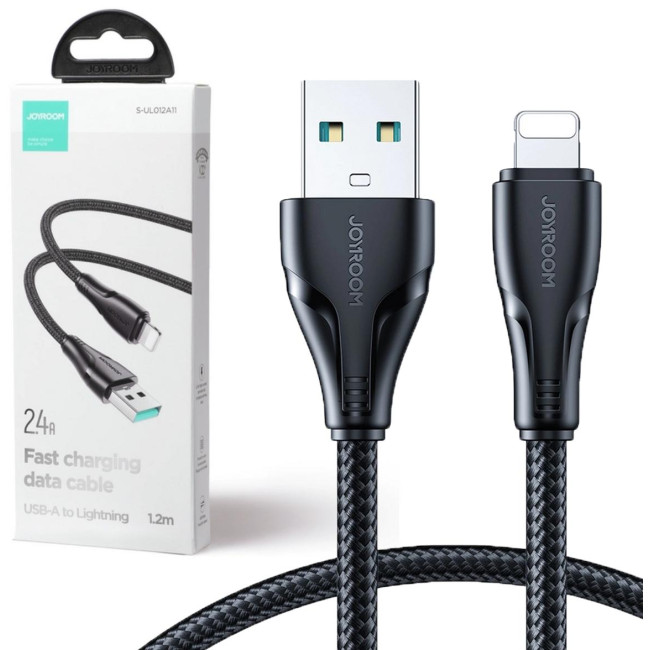 Kabel USB-A / Lightning Joyroom S-UL012A11 120cm 2.4A w oplocie czarny Kabel USB-A / Lightning Joyroom S-UL012A11 120cm 2.4A w oplocie czarny