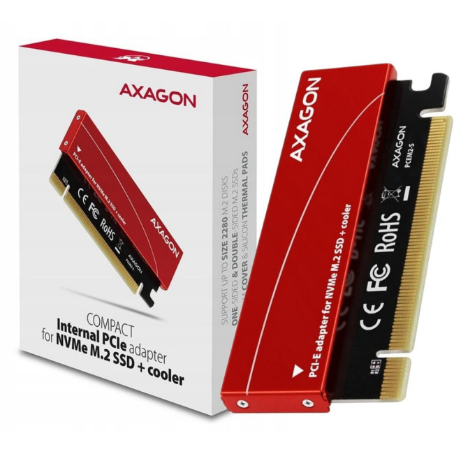 Axagon PCEM2-S Adapter wewnętrzny PCIe x16, 1x M.2 NVMe M-ke Axagon PCEM2-S Adapter wewnętrzny PCIe x16, 1x M.2 NVMe M-ke