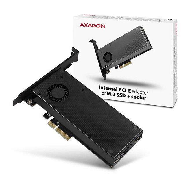 Adapter Axagon PCEM2-DC PCI-E x4 na M.2 NVMe z chłodzeniem Adapter Axagon PCEM2-DC PCI-E x4 na M.2 NVMe z chłodzeniem