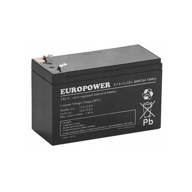 Akumulator AGM EUROPOWER serii EV 12V 8Ah/C10 (Żywotność 6-9 lat) T1 Akumulator AGM EUROPOWER serii EV 12V 8Ah/C10 (Żywotność 6-9 lat) T1