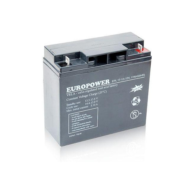 Akumulator AGM EUROPOWER serii EPL 12V 17Ah (Żywotność 15 lat) Akumulator AGM EUROPOWER serii EPL 12V 17Ah (Żywotność 15 lat)