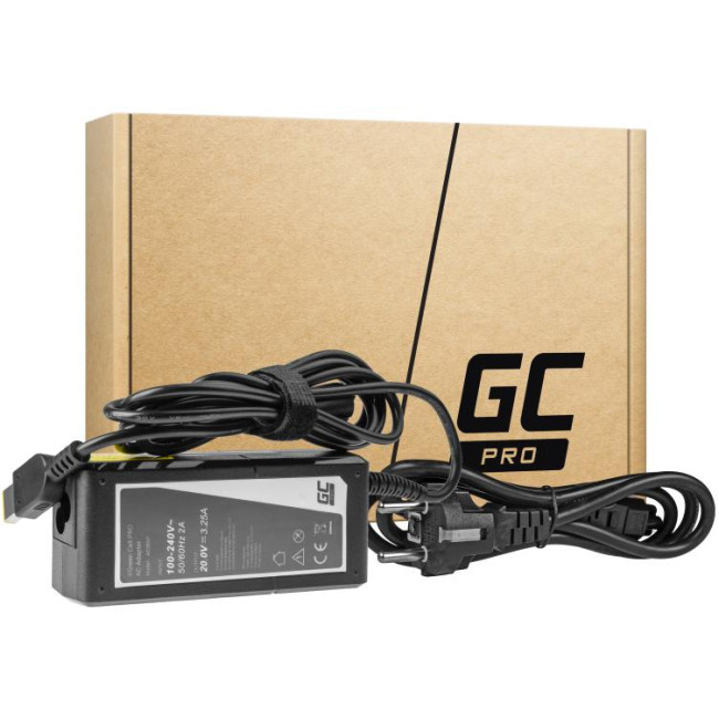 ZASILACZ ŁADOWARKA DO LAPTOPA LENOVO Green Cell PRO AD38AP 20V 3,25A 65W Slim Tip ZASILACZ ŁADOWARKA DO LAPTOPA LENOVO Green Cell PRO AD38AP 20V 3,25A 65W Slim Tip