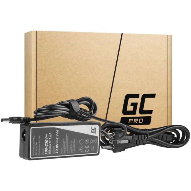 ZASILACZ ŁADOWARKA DO LAPTOPA ASUS TOSHIBA Green Cell PRO AD27AP 19V 4,74A 90W 5,5mm/2,5mm ZASILACZ ŁADOWARKA DO LAPTOPA ASUS TOSHIBA Green Cell PRO AD27AP 19V 4,74A 90W 5,5mm/2,5mm