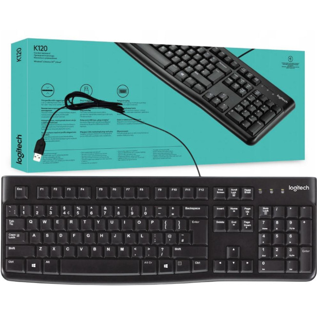 Klawiatura przewodowa Logitech K120 Wired Keyboard Klawiatura przewodowa Logitech K120 Wired Keyboard