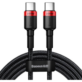 KABEL USB-C / USB-C Baseus Cafule CATKLF-AL91 200cm 100W 5A PD 2.0 QC 3.0 CZARNY W OPLOCIE