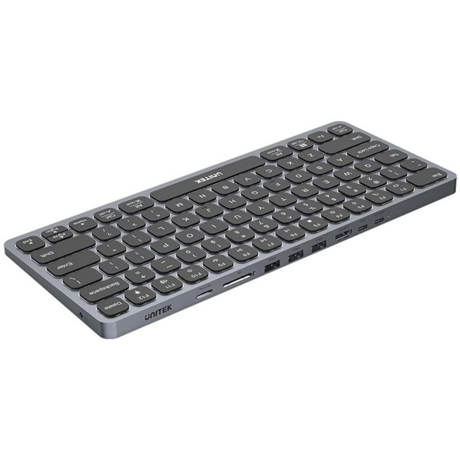 Klawiatura przewodowa Unitek D1092A 9w1 hub USB HDMI 4K PD 100W Klawiatura przewodowa Unitek D1092A 9w1 hub USB HDMI 4K PD 100W