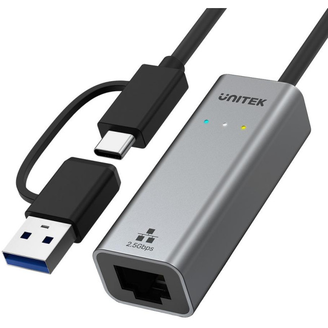 Adapter Unitek U1313C USB-A/C na RJ45 2.5G Ethernet Adapter Unitek U1313C USB-A/C na RJ45 2.5G Ethernet