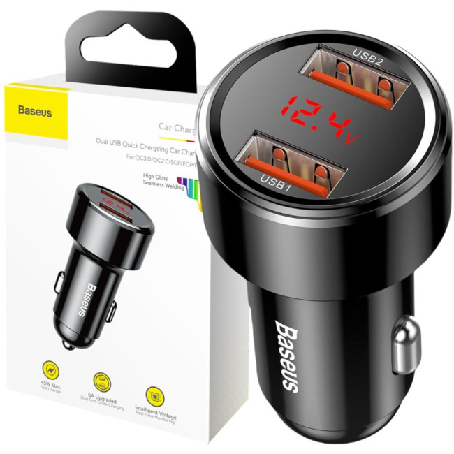 ŁADOWARKA SAMOCHODOWA Baseus Magic CCMLC20A-01 45W 6A 2x USB-A QC 3.0 ŁADOWARKA SAMOCHODOWA Baseus Magic CCMLC20A-01 45W 6A 2x USB-A QC 3.0