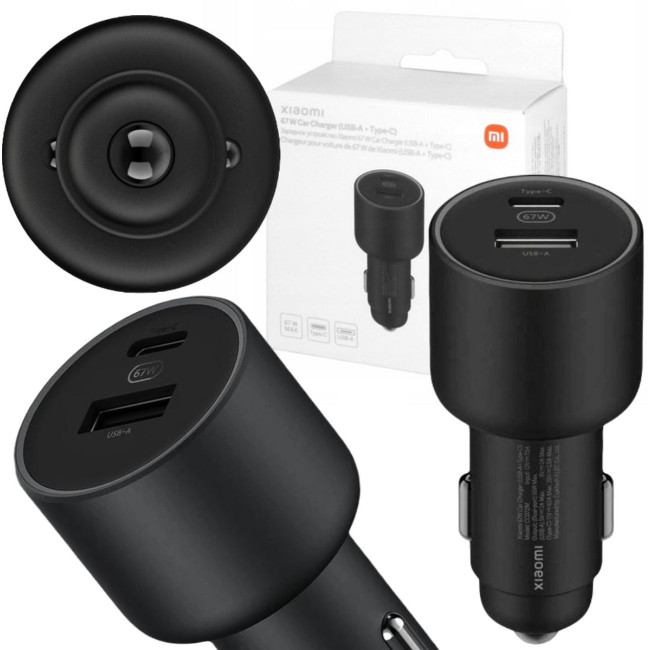 Ładowarka samochodowa Xiaomi Car Charger 67W (USB-A + Type-C) Ładowarka samochodowa Xiaomi Car Charger 67W (USB-A + Type-C)