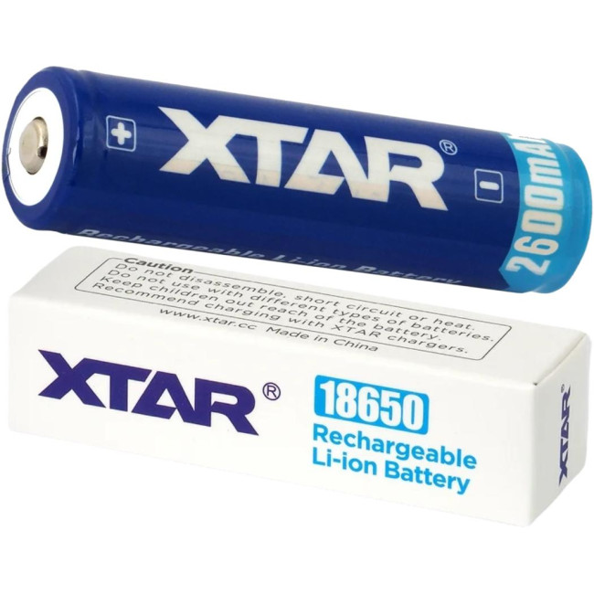 Akumulator 18650 Li-Ion 3,7V Xtar 2600mAh (1 szt.) z zabezpieczeniem Akumulator 18650 Li-Ion 3,7V Xtar 2600mAh (1 szt.) z zabezpieczeniem