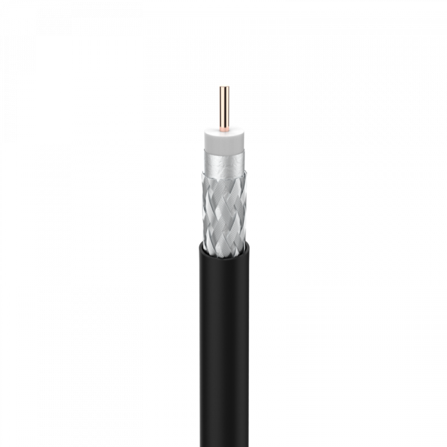 KABEL KONCENTRYCZNY Televes T-100 PE Fca KLASA A - 1m czarny KABEL KONCENTRYCZNY Televes T-100 PE Fca KLASA A - 1m czarny