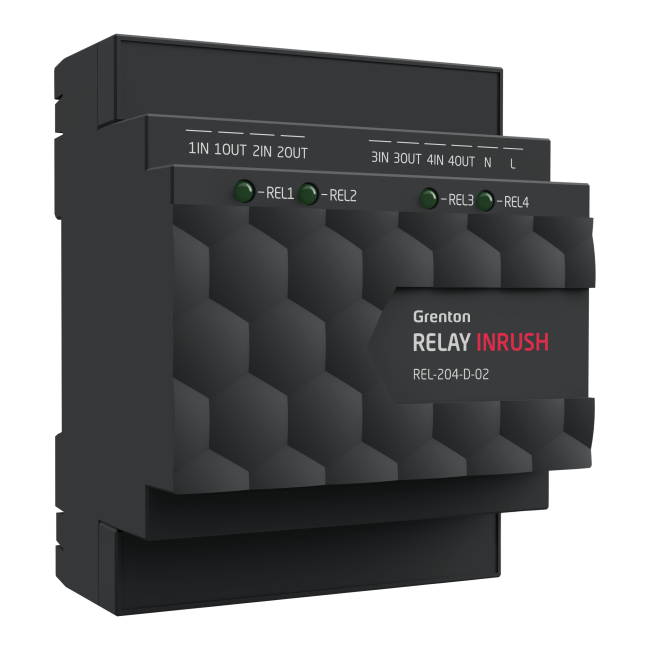 Moduł oświetelniowy RELAY 4HP INRUSH Grenton Moduł oświetelniowy RELAY 4HP INRUSH Grenton