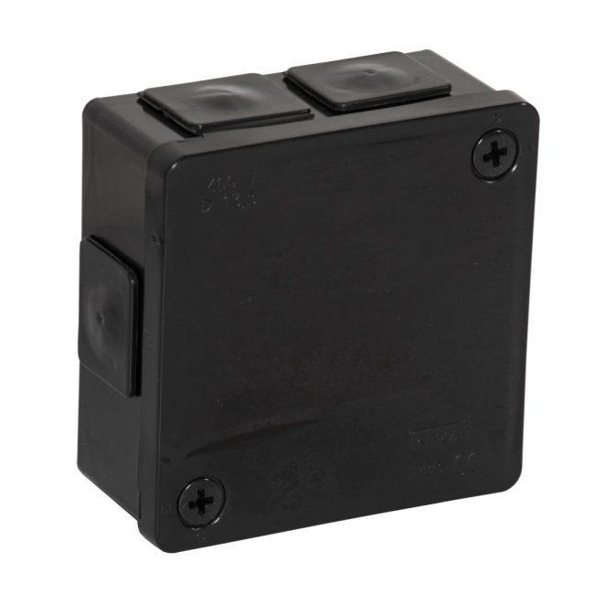 Puszka natynkowa z zaciskami 6 wlotów VIPLAST VP-22 CZARNA IP55 86x86x40mm 022-55 Puszka natynkowa z zaciskami 6 wlotów VIPLAST VP-22 CZARNA IP55 86x86x40mm 022-55