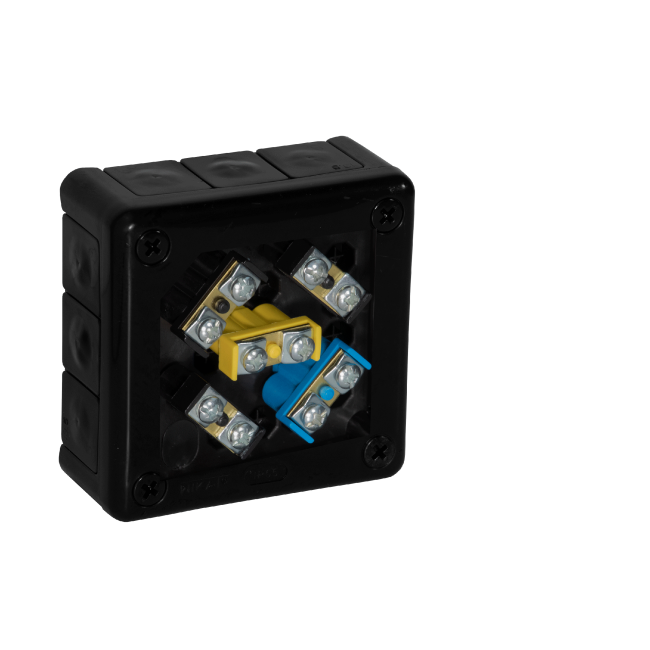 Puszka natynkowa z zaciskami 12 wlotów VIPLAST VP-41 CZARNA IP55 98x98x42mm 041-55 Puszka natynkowa z zaciskami 12 wlotów VIPLAST VP-41 CZARNA IP55 98x98x42mm 041-55