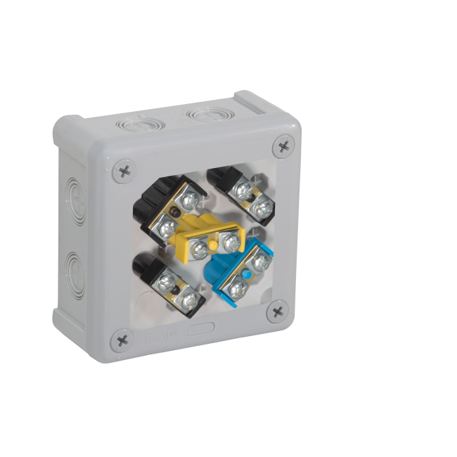 Puszka natynkowa z zaciskami 12 wlotów VIPLAST VP-41 SZARA IP55 98x98x42mm 041-53 Puszka natynkowa z zaciskami 12 wlotów VIPLAST VP-41 SZARA IP55 98x98x42mm 041-53