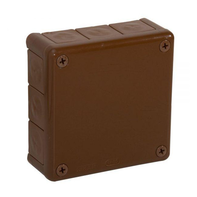 Puszka natynkowa pusta 12 wlotów VIPLAST VP-51 BRĄZOWA IP55 118x118x46mm 051-02 Puszka natynkowa pusta 12 wlotów VIPLAST VP-51 BRĄZOWA IP55 118x118x46mm 051-02