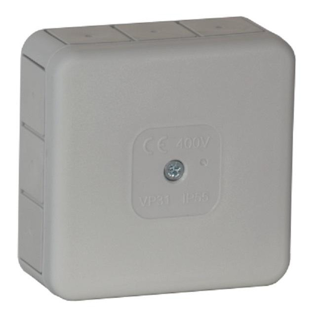 Puszka natynkowa pusta 12 wlotów VIPLAST VP-31 SZARA IP55 85x85x37mm 031-03 Puszka natynkowa pusta 12 wlotów VIPLAST VP-31 SZARA IP55 85x85x37mm 031-03