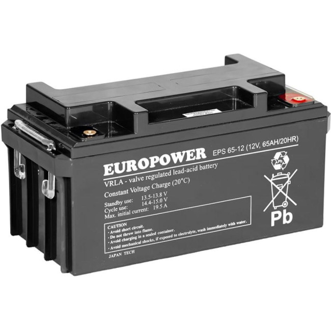 Akumulator AGM EUROPOWER serii EPS 12V 65Ah (Żywotność 8-12 lat) Akumulator AGM EUROPOWER serii EPS 12V 65Ah (Żywotność 8-12 lat)