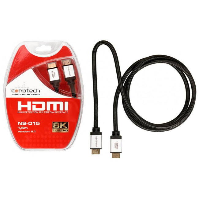 Kabel HDMI Conotech NS-015 8K ver. 2.1 - 1,5m Kabel HDMI Conotech NS-015 8K ver. 2.1 - 1,5m