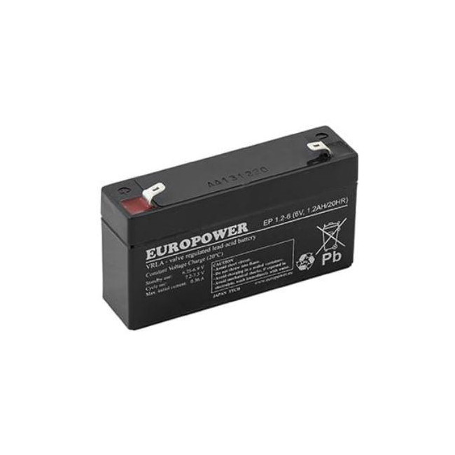 Akumulator AGM EUROPOWER serii EP 6V 1,2Ah (Żywotność 6-9 lat) Akumulator AGM EUROPOWER serii EP 6V 1,2Ah (Żywotność 6-9 lat)