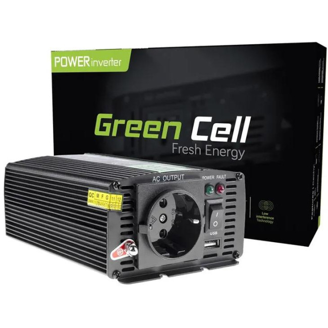 PRZETWORNICA NAPIĘCIA Green Cell 24V / 230V 300W/600W MODYFIKOWANA SINUSOIDA PRZETWORNICA NAPIĘCIA Green Cell 24V / 230V 300W/600W MODYFIKOWANA SINUSOIDA