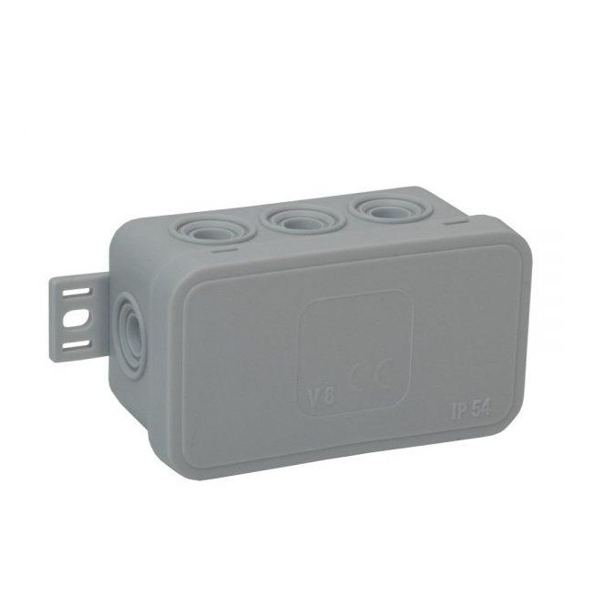 Puszka natynkowa pusta 8 wlotów VIPLAST V8 klik SZARA IP54 80x45x41mm 038-03 Puszka natynkowa pusta 8 wlotów VIPLAST V8 klik SZARA IP54 80x45x41mm 038-03