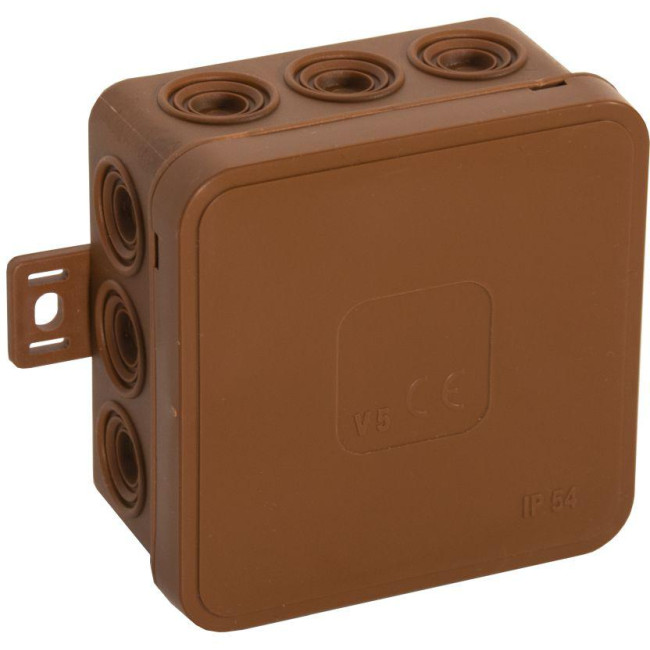 Puszka natynkowa pusta 12 wlotów VIPLAST V5 klik BRĄZOWA IP54 75x75x41mm 035-02 Puszka natynkowa pusta 12 wlotów VIPLAST V5 klik BRĄZOWA IP54 75x75x41mm 035-02