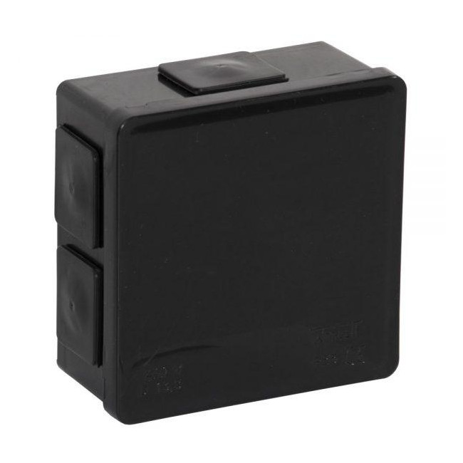 Puszka natynkowa pusta 6 wlotów VIPLAST VP-02 klik CZARNA IP55 86x86x40mm 002-05 Puszka natynkowa pusta 6 wlotów VIPLAST VP-02 klik CZARNA IP55 86x86x40mm 002-05