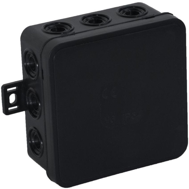 Puszka natynkowa pusta 12 wlotów VIPLAST V7 klik CZARNA IP54 100x100x41mm 037-05 Puszka natynkowa pusta 12 wlotów VIPLAST V7 klik CZARNA IP54 100x100x41mm 037-05