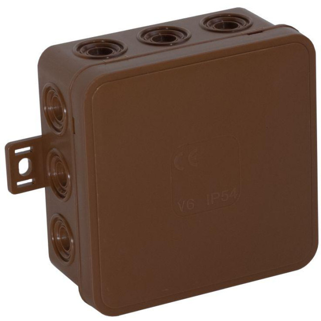 Puszka natynkowa pusta 12 wlotów VIPLAST V6 klik BRĄZOWA IP54 85x85x41mm 036-02 Puszka natynkowa pusta 12 wlotów VIPLAST V6 klik BRĄZOWA IP54 85x85x41mm 036-02